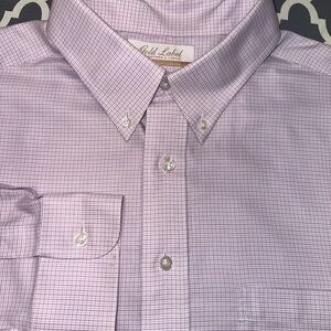 Roundtree & Yorke Lavender Checkered Dress Shirt
